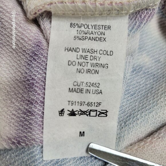 honeyme Tie Dye V Neck Sweatshirt M Soft Stretch Bright Colorful Art To Wear - Picture 4 of 10